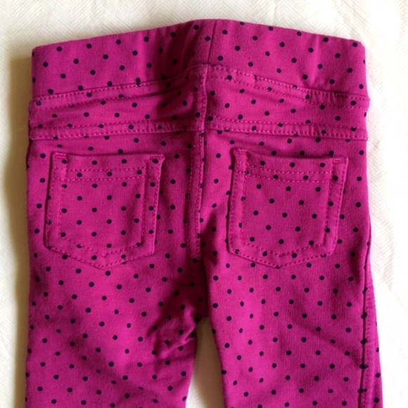 purple with polkadots stretchy knit jeggings 9-12 months baby girl - Picture 7 of 7